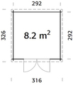 Palmako redskapsbod Mona 8,2 m² 312 x 312 cm